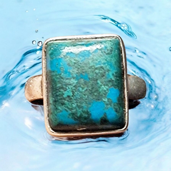 Chrysocolla Sterling Silver Ring 5! - Picture 12 of 13